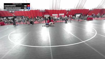100 lbs 3rd Place Match - Jaxson Barton, Young Guns vs Grayson Schroeder, Mn Elite