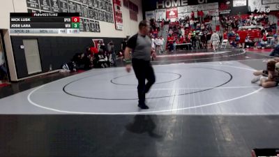 157 lbs Round 3 (6 Team) - Nick Lusk, Spring Creek vs Jose Lara, Wendell