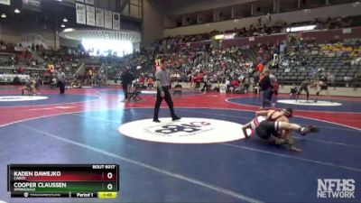 6A 132 lbs Quarterfinal - Kaden Dawejko, Cabot vs Cooper Claussen, Springdale