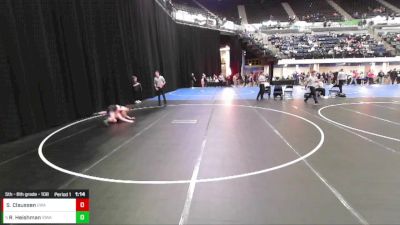 5th - 6th grade - 108 Champ. Round 2 - Ryker Heishman, Iowa vs Slate Claussen, Ubasa Wrestling Academy