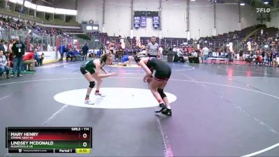 114 lbs Cons. Round 4 - Lindsey McDonald, Hughesville Hs vs Mary Henry, Athens Area HS
