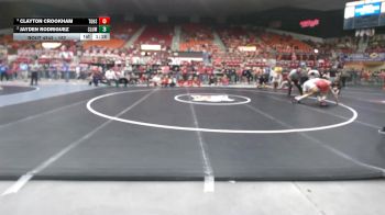 157 lbs Semifinal - Clayton Crookham, Tonganoxie HS vs Jayden Rodriguez, Columbus HS