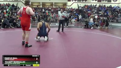 215 lbs Round 3 - Marcus Ball, Greene County vs Youseff Rezekallah, Burlington Notre Dame