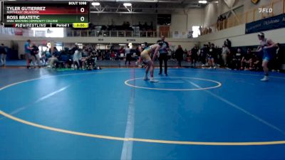 157 lbs Cons. Round 3 - Tyler Gutierrez, Northeast Oklahoma vs Ross Bratetic, Iowa Western Community College