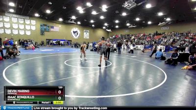 120 lbs Champ. Round 2 - Isaac Ronquillo, Bakersfield vs Devin Marino, Monache