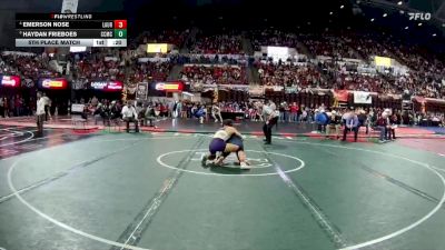 A - 126 lbs 5th Place Match - Emerson Nose, Laurel vs Haydan Frieboes, Custer Co. (Miles City)