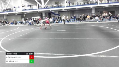 174 lbs Quarterfinal - Alex Whitworth, Harvard vs Michael Wilson, Rider