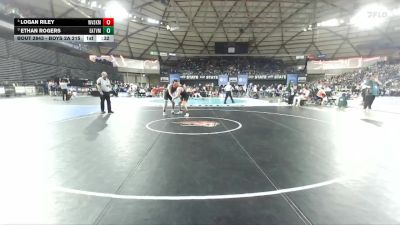 Boys 2A 215 lbs 3rd Place Match - Logan Riley, West Valley (Spokane) vs Ethan Rogers, Eatonville