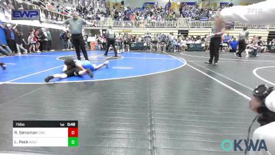 75 lbs Rr Rnd 2 - Rylee Gensman, Cowboy Wrestling Club vs Lawren Peck, Wolfpak Wrestling