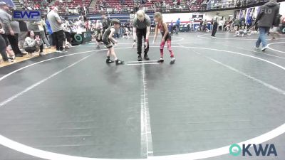 52 lbs Consi Of 8 #2 - Blakelee Vinson, Weatherford Youth Wrestling vs Creed Long, Iron Will Wrestling Club