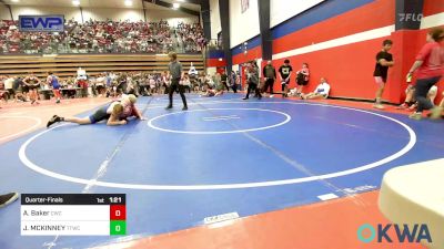 195 lbs Quarterfinal - Aiden Baker, Claremore Wrestling Club vs JORDAN MCKINNEY, Team Tulsa Wrestling Club