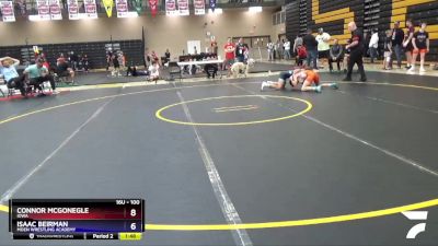 100 lbs Cons. Semi - Connor McGonegle, Iowa vs Isaac Beirman, Moen Wrestling Academy