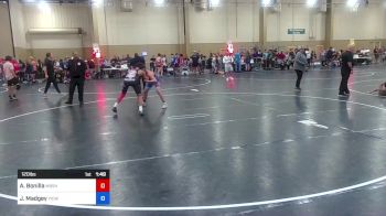 120 lbs Consi Of 8 #1 - Aaron Bonilla, Miami Beach Senior High vs Jaxson Madgey, Youth Impact Center Wrestling Club