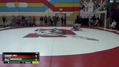 157 lbs Quarterfinal - Dominic Meli, Chatfield vs Billy Greenwood, Poudre