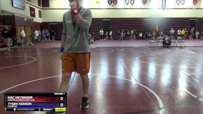 12U-1 lbs Round 1 - Mac Heysinger, Dubuque Wrestling Club vs Tysen Hanson, Caveman