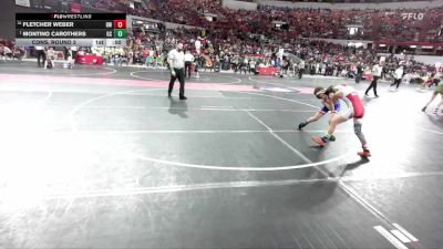 90 lbs Cons. Round 2 - Fletcher Weber, BYA Wrestling vs Montino Carothers, Glenwood City