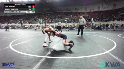 67 lbs Consi Of 8 #1 - Levi Wright, Weatherford Youth Wrestling vs Bodey Phillips, Bristow Elementary Wrestling Club