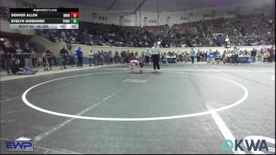 46 lbs Consi Of 4 - Denver Allen, Barnsdall Youth Wrestling vs Evelyn Shimonek, Pawhuska Elks Takedown