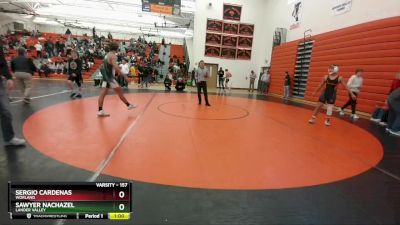 157 lbs Cons. Semi - Sergio Cardenas, Worland vs Sawyer Nachazel, Lander Valley