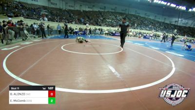 55 lbs Round Of 16 - BLAIDEN ALONZO, CacheWrestlingClub vs Eli McComb, Derby Wrestling Club