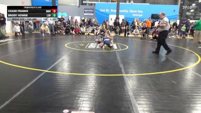 115 lbs Quarterfinal - Chase Franks, Hanover vs Brody Hower, Lewistown