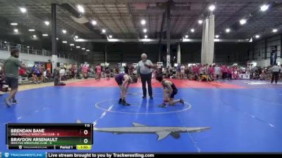 113 lbs Quarterfinals (8 Team) - Braydon Arsenault, INVICTUS WRESTLING CLUB vs Brendan Bane, WILD BUFFALO WRESTLING CLUB