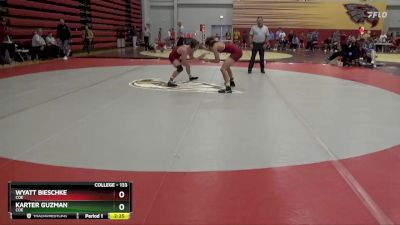 133 lbs Semifinal - Wyatt Bieschke, Coe vs Karter Guzman, Coe