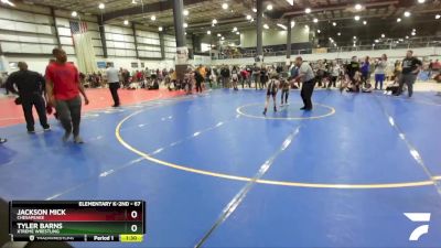 67 lbs Round 5 - Tyler Barns, Xtreme Wrestling vs Jackson Mick, Chesapeake