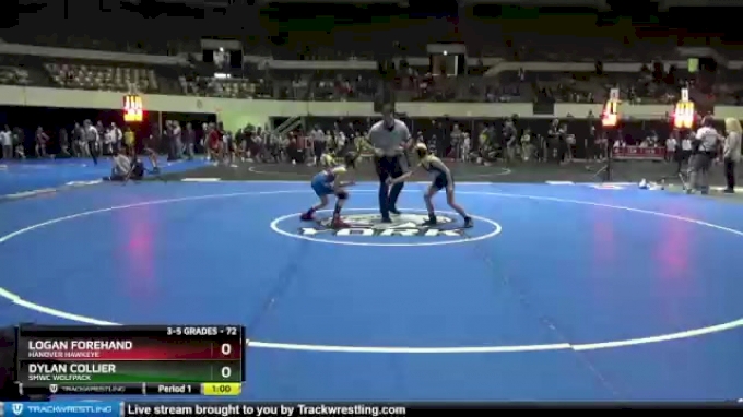 72 lbs Quarterfinal - Logan Forehand, Hanover Hawkeye vs Dylan Collier ...