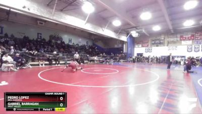 175 lbs Quarterfinal - Pedro Lopez, Bell Gardens vs Gabriel Barragan, West Valley