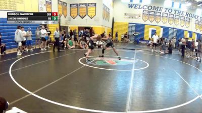 120 lbs Cons. Round 2 - Jacob Rhodes, Wrestling University vs Hudson Sweitzer, Bishop Verot