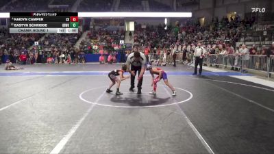50 lbs Champ. Round 1 - Kaidyn Camper, Caney Valley vs Eastyn Schridde, Great Bend Wrestling Club