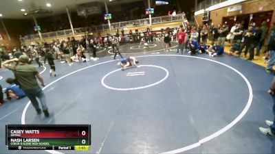 106 lbs Cons. Round 3 - Nash Larsen, Coeur D`Alene High School vs Casey Watts, Orting