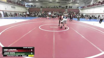 165 lbs Champ. Round 2 - Andy Lequeno, Desert Ridge High School vs Jaxon White, American Leadership Academy Gilbert