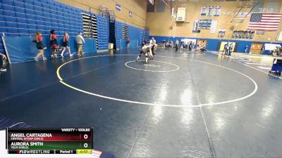 100lbs Cons. Round 3 - Angel Cartagena, Central Kitsap (Girls) vs Aurora Smith, Yelm (Girls)