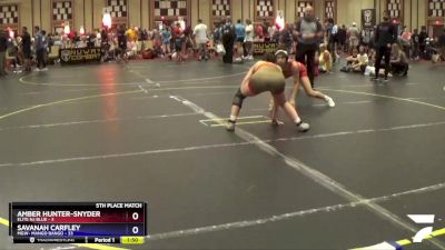 138 lbs Placement - Amber Hunter-Snyder, Elite NJ Blue vs Savanah Carfley, MGW- Mango Bango