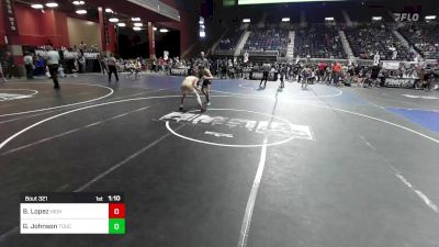 109 lbs Quarterfinal - Bryson Lopez, High Plains Thunder vs Gunner Johnson, Touch Of Gold