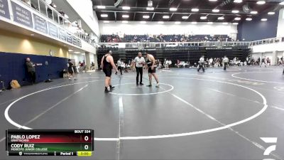 285 lbs Cons. Round 5 - Pablo Lopez, Unattached vs Cody Ruiz, Modesto Junior College