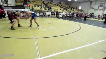 140 lbs Quarterfinal - Jett Hendricks, Sequoyah Tahlequah JH vs Ty Purcell, Vinita JH