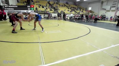 140 lbs Quarterfinal - Jett Hendricks, Sequoyah Tahlequah JH vs Ty Purcell, Vinita JH