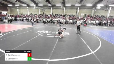 66 lbs 5th Place - Anthony Santillanes, Ranch Hand Wrestling vs Barrett Clarkson, WAR Wrestling Club