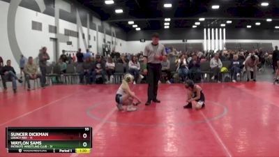 55 lbs Placement Matches (8 Team) - Waylon Sams, Patriots Wrestling Club vs Suncer Dickman, Legacy Red