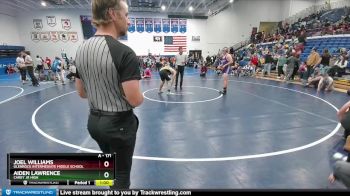 171 lbs 1st Place Match - Aiden Lawrence, Carey Jr High vs Joel Williams, Glenrock Intermediate Middle School