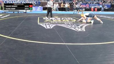 Girls-190 lbs Quarterfinal - Olivia Kemp, Carleton Airport (Girls) vs Hailee Hendry, Lakeview (Girls)