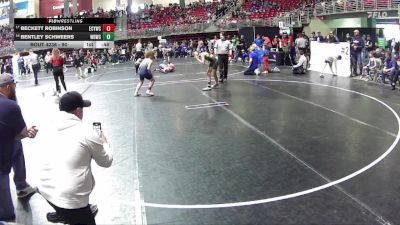 90 lbs Cons. Round 2 - Bentley Schweers, Wisner Rec Wrestling Club vs Beckett Robinson, Elm Creek Youth Wrestling Club