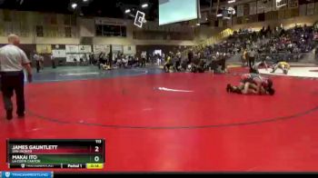 113 lbs Cons. Round 4 - Makai Ito, La Costa Canyon vs James Gauntlett, San Jacinto