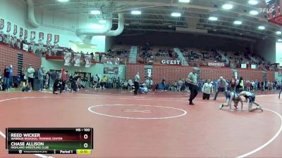 100 lbs Champ. Round 2 - Chase Allison, Highland Wrestling Club vs Reed Wicker, Warrior Regional Training Center