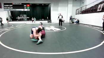 190 lbs 3rd Place - Casen Leep, Sequoyah Tahlequah JH vs Nick Miller, Bartlesville High School