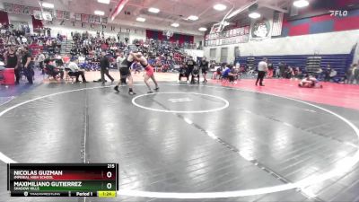 215 lbs Champ. Round 3 - Nicolas Guzman, Imperial High School vs Maximiliano Gutierrez, Shadow Hills