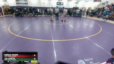 220 lbs Semifinal - Harold Wages, Cody Middle School vs Zac Martin, Cody Middle School